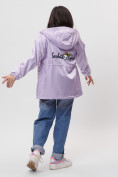 Оптом Куртка демисезонная для девочки фиолетового цвета 22001F в Казани, фото 6