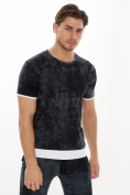 Оптом Мужская футболка варенка темно-серого цвета 221004TC в Екатеринбурге, фото 4