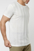Оптом Однотонная футболка белого цвета 221411Bl в Екатеринбурге, фото 3