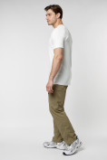 Оптом Мужская футболка в сетку белого цвета 221490Bl в Казани, фото 3