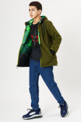 Оптом Куртка двусторонняя для мальчика зеленого цвета 221Z в Екатеринбурге, фото 5