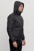 Оптом Куртка классическая стеганная мужская черного цвета 2303Ch в Казани, фото 10