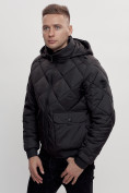 Оптом Куртка классическая стеганная мужская черного цвета 2303Ch в Казани, фото 11