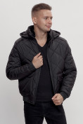 Оптом Куртка классическая стеганная мужская черного цвета 2303Ch в Казани, фото 2