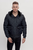 Оптом Куртка классическая стеганная мужская темно-синего цвета 2303TS в Казани, фото 11
