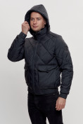 Оптом Куртка классическая стеганная мужская темно-синего цвета 2303TS в Казани, фото 9