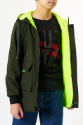 Оптом Куртка двусторонняя для мальчика цвета хаки 236Kh в Екатеринбурге, фото 9
