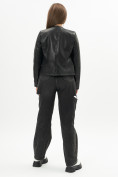 Оптом Короткая кожаная куртка женская черного цвета 245Ch в Казани, фото 6