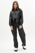 Оптом Короткая кожаная куртка женская черного цвета 246Ch в Казани, фото 3