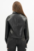 Оптом Короткая кожаная куртка женская черного цвета 246Ch в Казани, фото 13