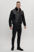 Оптом Классическая куртка кожанные мужская черного цвета 2499Ch в Екатеринбурге, фото 6