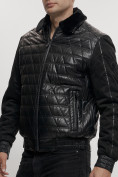 Оптом Классическая куртка кожанные мужская черного цвета 2499Ch в Казани, фото 15