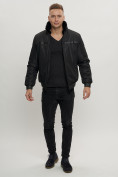 Оптом Куртка классическая с мехом мужская черного цвета 2917Ch в Екатеринбурге, фото 2