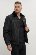 Оптом Куртка классическая с мехом мужская черного цвета 2917Ch в Казани, фото 10