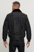 Оптом Куртка классическая с мехом мужская черного цвета 2917Ch в Казани, фото 7