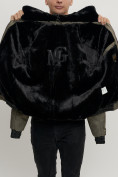 Оптом Куртка классическая с мехом мужская цвета хаки 2917Kh в Казани, фото 12