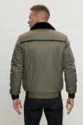 Оптом Куртка классическая с мехом мужская цвета хаки 2917Kh в Казани, фото 6