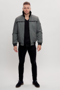 Оптом Куртка классическая с мехом мужская серого цвета 2917Sr в Екатеринбурге, фото 3