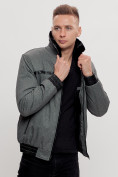 Оптом Куртка классическая с мехом мужская серого цвета 2917Sr в Екатеринбурге, фото 2