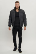 Оптом Куртка классическая с мехом мужская темно-серого цвета 2917TC в Казани, фото 7