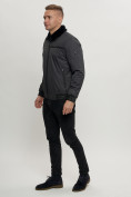Оптом Куртка классическая с мехом мужская темно-серого цвета 2917TC в Казани, фото 3