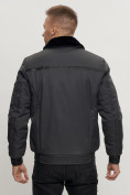 Оптом Куртка классическая с мехом мужская темно-серого цвета 2917TC в Казани, фото 6