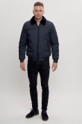 Оптом Куртка классическая с мехом мужская темно-синего цвета 2917TS в Казани, фото 9