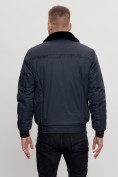 Оптом Куртка классическая с мехом мужская темно-синего цвета 2917TS в Казани, фото 5