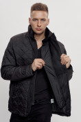 Оптом Куртка классическая с мехом мужская черного цвета 2965Ch в Казани, фото 5