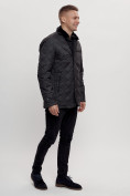 Оптом Куртка классическая с мехом мужская черного цвета 2965Ch в Казани, фото 7
