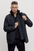 Оптом Куртка классическая с мехом мужская темно-синего цвета 2965TS в Казани, фото 3