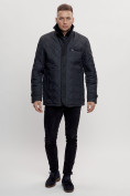 Оптом Куртка классическая с мехом мужская темно-синего цвета 2965TS в Казани, фото 6