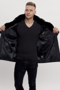 Оптом Куртка классическая с мехом мужская черного цвета 3166Ch в Казани, фото 14
