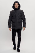 Оптом Куртка классическая с мехом мужская черного цвета 3166Ch в Казани, фото 9