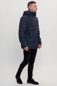 Оптом Куртка классическая с мехом мужская темно-синего цвета 3166TS в Екатеринбурге, фото 6