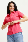 Оптом Спортивная футболка поло женская розового цвета 33412R в Казани, фото 4