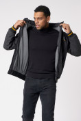 Оптом Куртка со съемными рукавами мужская черного цвета 3500Ch в Екатеринбурге, фото 4