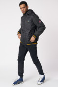 Оптом Куртка со съемными рукавами мужская черного цвета 3500Ch в Казани, фото 6