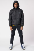 Оптом Куртка со съемными рукавами мужская черного цвета 3500Ch в Екатеринбурге, фото 9