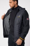 Оптом Куртка со съемными рукавами мужская темно-серого цвета 3500TC в Казани, фото 10