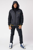 Оптом Куртка со съемными рукавами мужская темно-серого цвета 3500TC в Екатеринбурге, фото 6