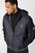 Оптом Куртка со съемными рукавами мужская темно-серого цвета 3500TC в Казани, фото 7