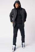 Оптом Куртка со съемными рукавами мужская черного цвета 3503Ch в Казани, фото 2