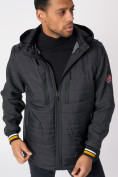 Оптом Куртка со съемными рукавами мужская черного цвета 3503Ch в Казани, фото 10