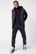 Оптом Куртка со съемными рукавами мужская черного цвета 3503Ch в Казани, фото 13
