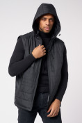 Оптом Куртка со съемными рукавами мужская черного цвета 3503Ch в Казани, фото 17