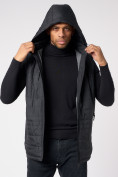 Оптом Куртка со съемными рукавами мужская черного цвета 3503Ch в Казани, фото 18