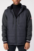 Оптом Куртка со съемными рукавами мужская темно-серого цвета 3503TC в Казани, фото 12