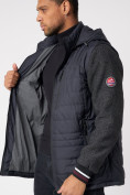 Оптом Куртка со съемными рукавами мужская темно-серого цвета 3503TC в Казани, фото 13