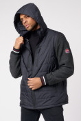Оптом Куртка со съемными рукавами мужская темно-серого цвета 3503TC в Казани, фото 9